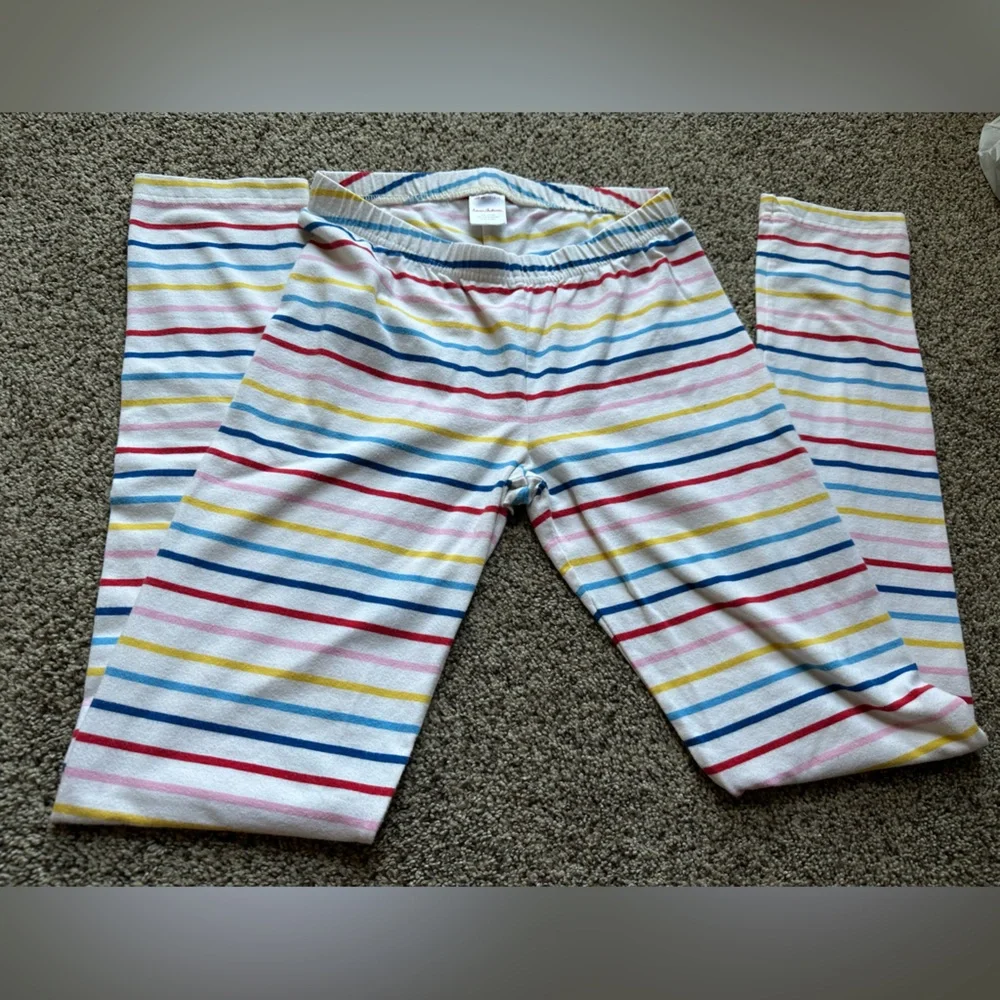 Hanna Andersson PJ Pant Lot Lounge Pants Rainbow Stripe Cotton Spandex p…